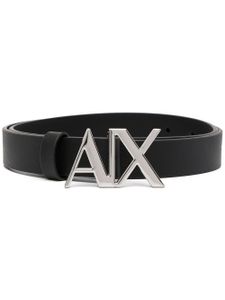 Armani Exchange ceinture en cuir à boucle logo - Noir