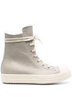 Rick Owens baskets montantes en cuir - Gris - thumbnail