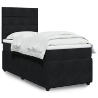 Boxspring met matras fluweel zwart 90x200 cm