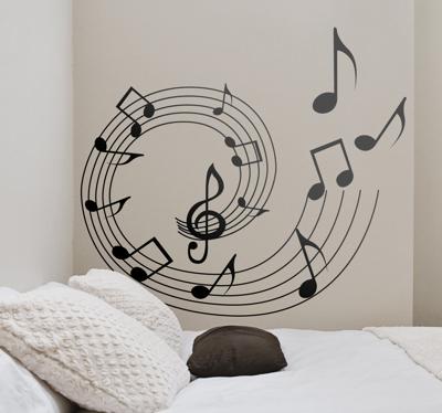 Sticker muzieknoten spiraal