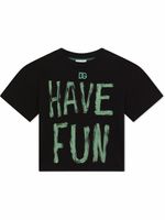 Dolce & Gabbana Kids t-shirt Have Fun à logo brodé - Noir - thumbnail