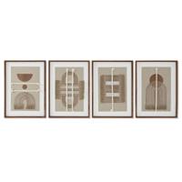 Canvas Home ESPRIT Wit Natuurlijk Modern Scandinavisch 36 X 2,3 X 50,3 cm (4 Stuks)