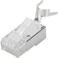 Digitus DN-219604 Digitus CAT 6A modulaire stekker voor ronde kabel, afgeschermd, 100 stuks DN-219604 RJ45, stekker Aantal polen (sensoren) 8P8C Zilver,