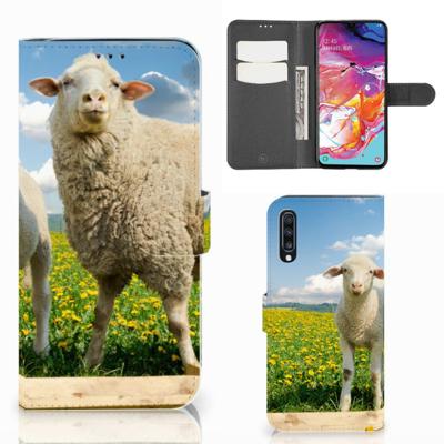 Samsung Galaxy A70 | Telefoonhoesje | Met pasjeshouder | Schaap en Lammetje