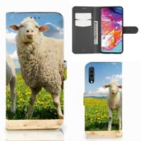 Samsung Galaxy A70 | Telefoonhoesje | Met pasjeshouder | Schaap en Lammetje