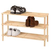 Urban Living Schoenenrek - hout - 3-laags - 74x26x48 cm