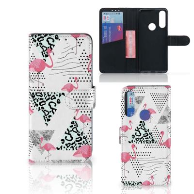 Alcatel 1S 2020 | Telefoonhoesje | Met pasjeshouder | Flamingo Triangle