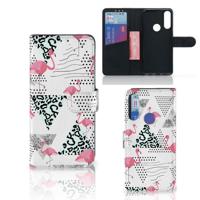 Alcatel 1S 2020 | Telefoonhoesje | Met pasjeshouder | Flamingo Triangle