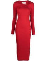 Alexandre Vauthier robe mi-longue à découpe - Rouge