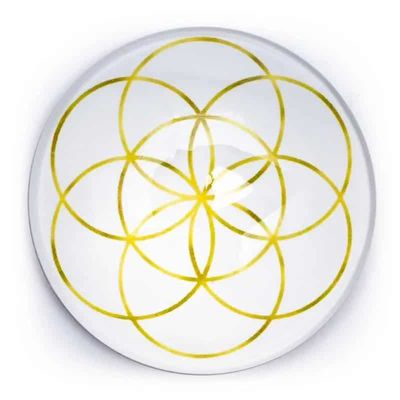 Magneet Decoratie Seed of Life Goudkleur - 4 cm