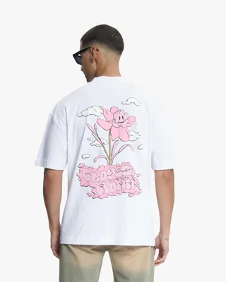 Croyez Fleur Heureuse T-Shirt Heren Wit - Maat S - Kleur: WitRoze | Soccerfanshop