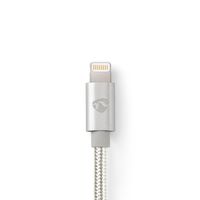 Data- en Oplaadkabel | Apple Lightning 8-pins male - USB A male | 3,0 m | Aluminium - thumbnail
