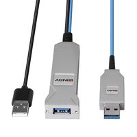 Lindy 43346 USB-kabel 100 m USB 3.2 Gen 1 (3.1 Gen 1) USB A 2 x USB A Blauw, Zilver - thumbnail