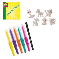 SES blow airbrush pens - safari dieren, 6st.