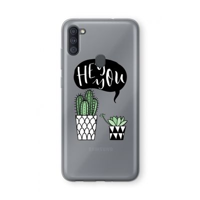 Hey you cactus: Samsung Galaxy A11 Transparant Hoesje