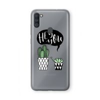 Hey you cactus: Samsung Galaxy A11 Transparant Hoesje