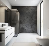 Donker staal Fotowand badkamer