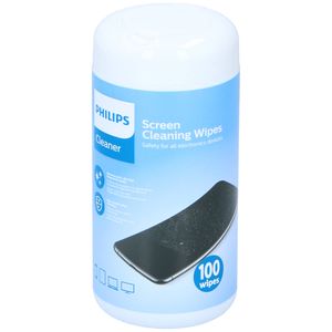 Philips Schermdoekjes - 100 stuks - Schermreiniger/ Brillendoekjes - Streeploos - Afsluitbaar