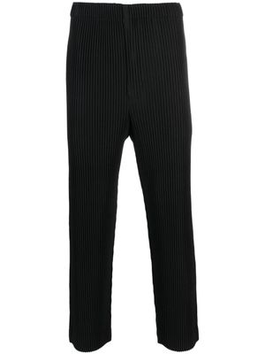 Homme Plissé Issey Miyake pantalon droit à design plissé - Noir