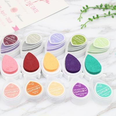 6 stuks Water druppels inktpad Kids gunsten inkt stempel Pads kleurrijke Pad DIY Scrapbooking Drop inktshape willekeurige kleur levering