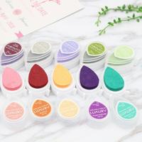 6 stuks Water druppels inktpad Kids gunsten inkt stempel Pads kleurrijke Pad DIY Scrapbooking Drop inktshape willekeurige kleur levering