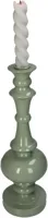 Kersten kandelaar polyresin rond 9x33.5cm groen