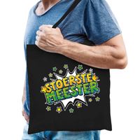 Stoerste meester tas zwart voor heren - Feest Boodschappentassen