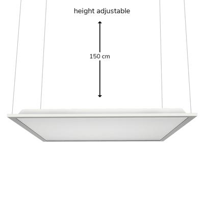 Ophangsysteem voor 60x60 en 30x120 cm LED Paneel - Verstelbaar in hoogte 150 cm - Incl. bevestigingsmaterialen - Ophangset - Staal