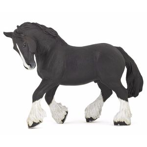 Plastic speelgoed figuur zwart Shire paard 15 cm