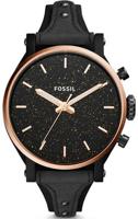 Horlogeband Fossil ES4112 Onderliggend Leder Zwart 18mm