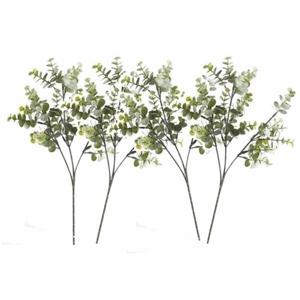 Kunstbloem/kunsttak Eucalyptus Cinera - 4x stuks - 65 cm - losse steel - kunst zijdebloemen