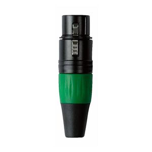 DAP XLR plug 3p female zwart met groene tule