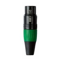 DAP XLR plug 3p female zwart met groene tule - thumbnail
