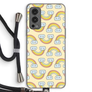 Regenboog: OnePlus Nord 2 5G Transparant Hoesje met koord