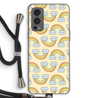 Regenboog: OnePlus Nord 2 5G Transparant Hoesje met koord