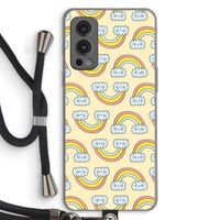 Regenboog: OnePlus Nord 2 5G Transparant Hoesje met koord