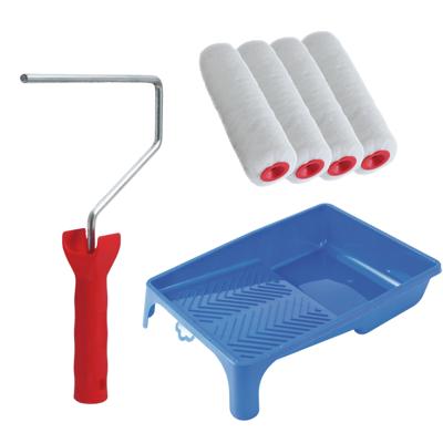 Sorex Verfrollers schilderen set - met beugel en verfbak - 4x rollers van 18 cm