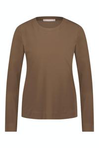 Studio Anneloes Travel Ls Rib Tee 09184 T-shirt Lange Mouw 2300 Bronze