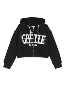 Gaelle Paris Kids hoodie zippé à logo imprimé - Noir