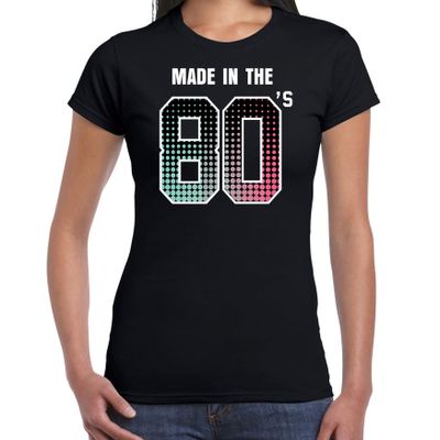 Eighties t-shirt / shirt made in the 80s / geboren in de jaren 80 zwart voor dames Eighties t-shirt / shirt made in the 80s / geboren in de jaren 80 zwart voor dames