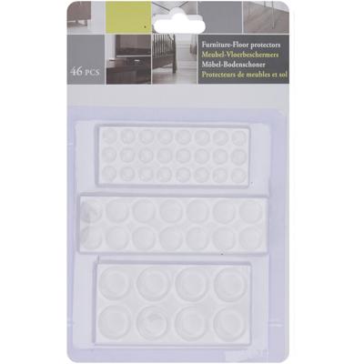 Zelfklevende meubel/vloerbeschermers - 46x delig - antislip - wit - bescherm noppen