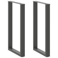 Bartafelpoten 2 st U-vormig 60x(100-101) cm staal antraciet