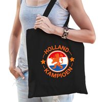 Holland kampioen leeuw oranje supporter tas zwart voor dames en heren - EK/ WK voetbal / Koningsdag - Feest Boodschappen - thumbnail