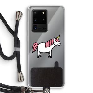 Eenhoorn: Samsung Galaxy S20 Ultra Transparant Hoesje met koord