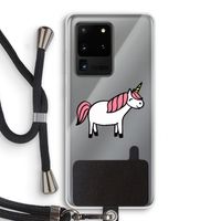 Eenhoorn: Samsung Galaxy S20 Ultra Transparant Hoesje met koord