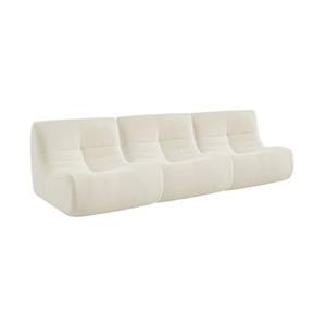 sweeek - 1-zits bouclé fauteuil met structuur, verstelbaar (set van 3)