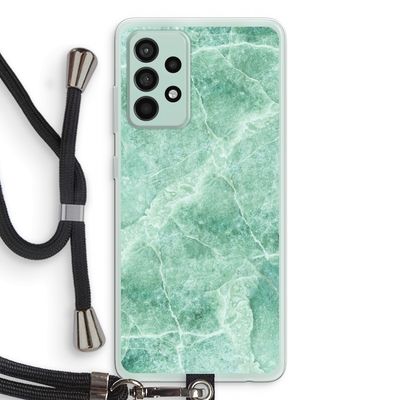 Groen marmer: Samsung Galaxy A52s 5G Transparant Hoesje met koord