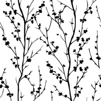 Grote dunne takken hoofdeinde behang