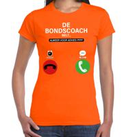 Verkleed T-shirt voor dames - bondscoach belt - oranje - EK/WK voetbal supporter - Nederland - thumbnail