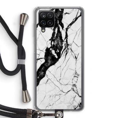 Witte marmer 2: Samsung Galaxy A12 Transparant Hoesje met koord